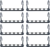 Ruimtebesparende hanger - Kledingkast organizer - Kledinghanger houder - 8 stuks - Garderobe organizer - Sterke kleren hangers - Kledingrek universeel - Grijs