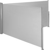 tectake® - Aluminium windscherm uitschuifbaar uitrolbaar zijluifel terrasscherm privacyscherm - dubbel - 200 x 600 cm - grijs - 402337
