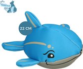 CoolPets Dolphi the Dolphin - 22 cm - Verkoelend hondenspeeltje - Speeltje voor de hond - Neemt water op - Hondenspeelgoed met pieper - Dolfijn - Blauw/Wit