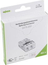 WAGO® Mini pince à souder 2x 2x0,5-2,5mm² - 2273-202 - 40 pièces sous blister