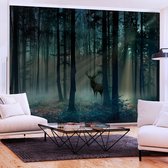 Fotobehangkoning - Behang - Vliesbehang - Fotobehang - Hert in het Magische Bos - Mystical Forest - Third Variant - 300 x 210 cm