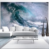 Fotobehangkoning - Behang - Vliesbehang - Fotobehang Grote Golf - Golven in Zee - 150 x 105 cm