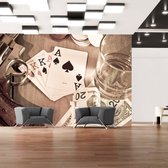 Fotobehangkoning - Behang - Vliesbehang - Fotobehang Casino Speelkaarten - 400 x 280 cm