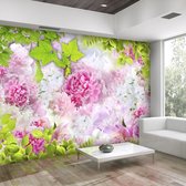 Fotobehangkoning - Behang - Vliesbehang - Fotobehang Roze Pioenrozen - Peonies - Bloemen - 250 x 175 cm
