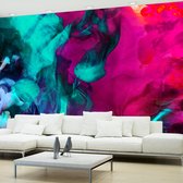 Fotobehangkoning - Behang - Vliesbehang - Fotobehang Kunst - Schilderij - Kleurrijk Abstract - Color madness - 350 x 245 cm