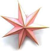 Floz Design étoile de Noël en papier - petite étoile - rose terre avec paillettes - 25 cm - commerce équitable