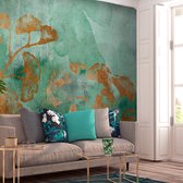 Fotobehangkoning - Behang - Vliesbehang - Fotobehang - Copper Ginkgo - Kunst - Abstract - Schilderij - Verf - Schildering - 400 x 280 cm