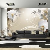 Fotobehangkoning - Behang - Vliesbehang - Fotobehang - Gold dance - Bloemen Kunst - 350 x 245 cm