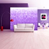 Fotobehangkoning - Behang - Vliesbehang - Fotobehang - Violet pixel - Paars - 100 x 70 cm