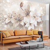 Fotobehangkoning - Behang - Vliesbehang - Fotobehang Lelies en Diamanten - Diamond Lilies - 400 x 280 cm