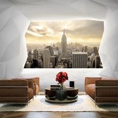 Fotobehangkoning - Behang - Vliesbehang - Fotobehang Uitzicht op New York 3D - Disharmony of Worlds - 150 x 105 cm