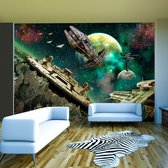 Fotobehangkoning - Behang - Vliesbehang - Fotobehang Ruimteschip - Ruimtevaartuig - Heelal - Universum - 250 x 175 cm