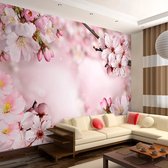 Fotobehangkoning - Behang - Vliesbehang - Fotobehang Kersenbloemen - Bloemen - Spring Cherry Blossom - 100 x 70 cm