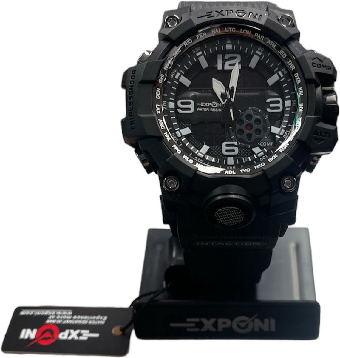 WS1250 - Digitaal Horloge voor Mannen - Sporthorloge LED - Heren - Waterdicht - Zwart - Exponi