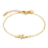Twice As Nice Armband in goudkleurig edelstaal, slang, kristallen 16 cm+3 cm