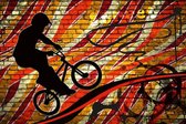 Fotobehang - Bicycle Red 375x250cm - Vliesbehang