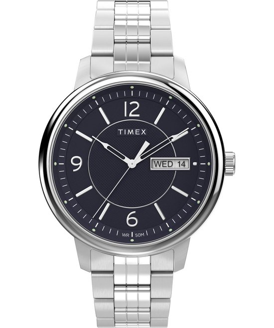 Timex Chicago TW2W13600 Horloge - Staal - Zilverkleurig - Ø 45 mm