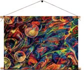 Textielposter Colorfull Art Design Rechthoek Horizontaal XXL (85 X 120 CM) - Wandkleed - Wanddoek - Wanddecoratie