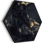 Akoestisch Schilderij Abstract Marmer Look Zwart met Goud 05 Hexagon Basic L (100 X 86 CM) - Akoestisch paneel - Akoestische Panelen - Akoestische wanddecoratie - Akoestisch wandpaneel