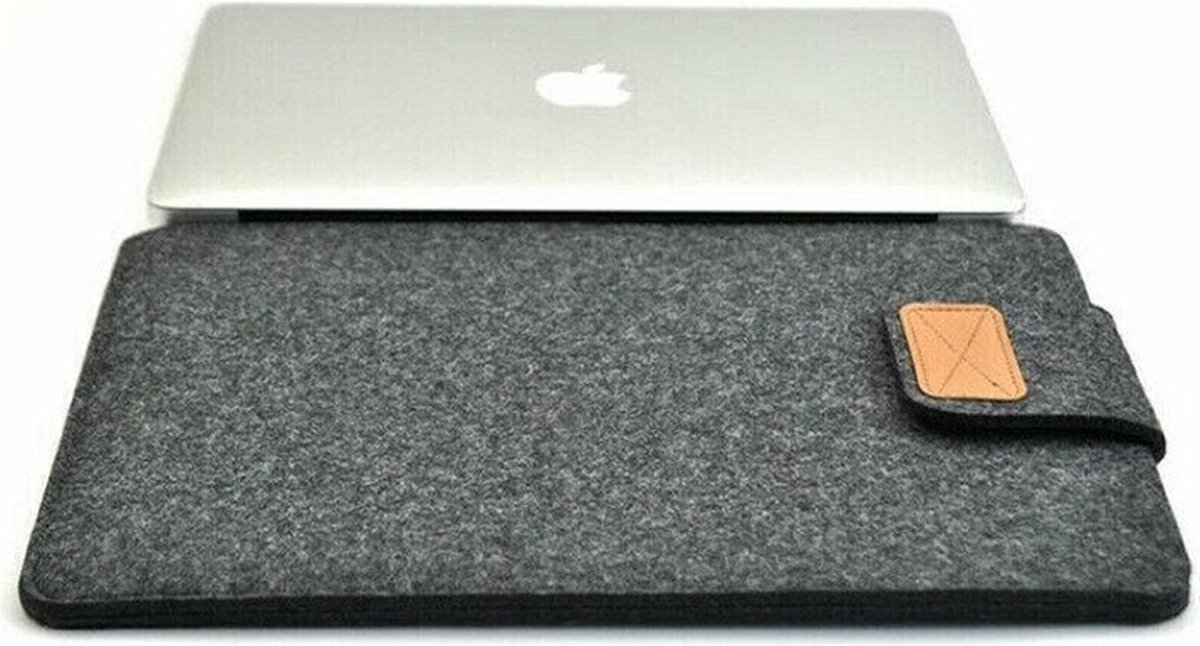 LuxeBass M321 Sleeve stevige laptop hoes van Donker Grijs - Macbook hoes 13 inch