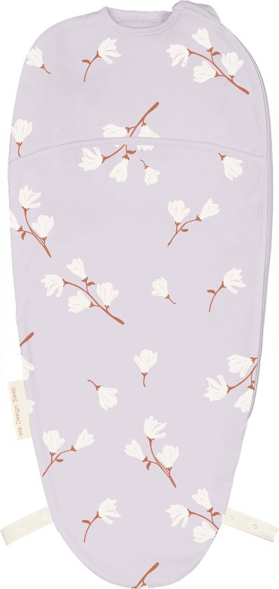 Puckababy Piep Inbakerslaapzakje baby (0-3m) - White Magnolia - Katoen TOG 0.5 - Zomerslaapzak