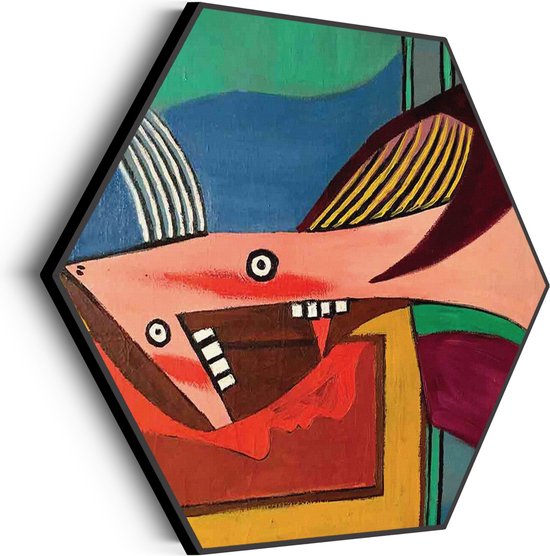 Akoestisch Schilderij Picasso De Vrouw 1929 Hexagon Basic M (60 X 52 CM) - Akoestisch paneel - Akoestische Panelen - Akoestische wanddecoratie - Akoestisch wandpaneel