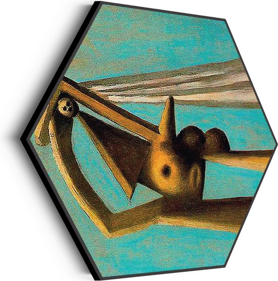 Akoestisch Schilderij Picasso Badgast met strandbal 1929 Hexagon Basic M (60 X 52 CM) - Akoestisch paneel - Akoestische Panelen - Akoestische wanddecoratie - Akoestisch wandpaneel