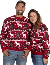 Foute Kersttrui Dames & Heren - Christmas Sweater "Gezellig Kerst Rood" - Mannen & Vrouwen Maat XXXL - Kerstcadeau