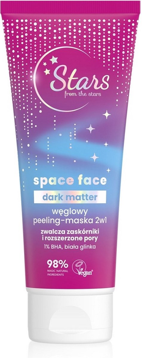 Space Face Dark Matter houtskool scrub-masker 2in1 75ml