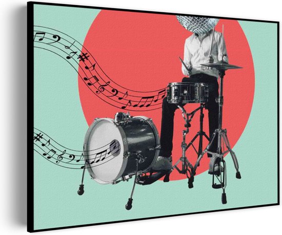 Akoestisch Schilderij Drummen Als Een Baas Rechthoek Horizontaal Pro XL (120 x 86 CM) - Akoestisch paneel - Akoestische Panelen - Akoestische wanddecoratie - Akoestisch wandpaneel