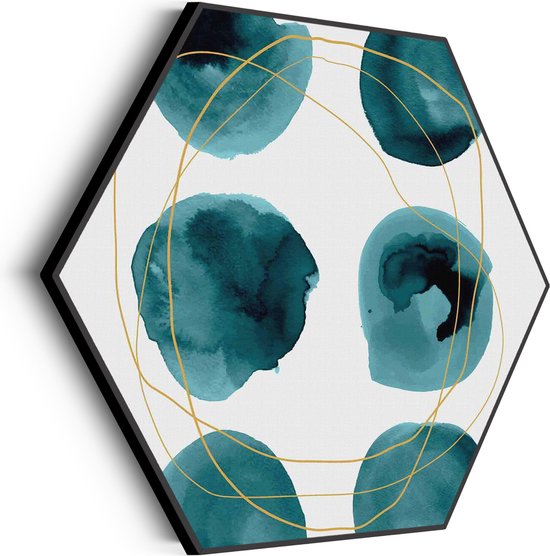 Akoestisch Schilderij Scandinavisch Rond Patroon Groen Hexagon Basic XL (140 X 121 CM) - Akoestisch paneel - Akoestische Panelen - Akoestische wanddecoratie - Akoestisch wandpaneelKatoen XL (140 X 121 CM)