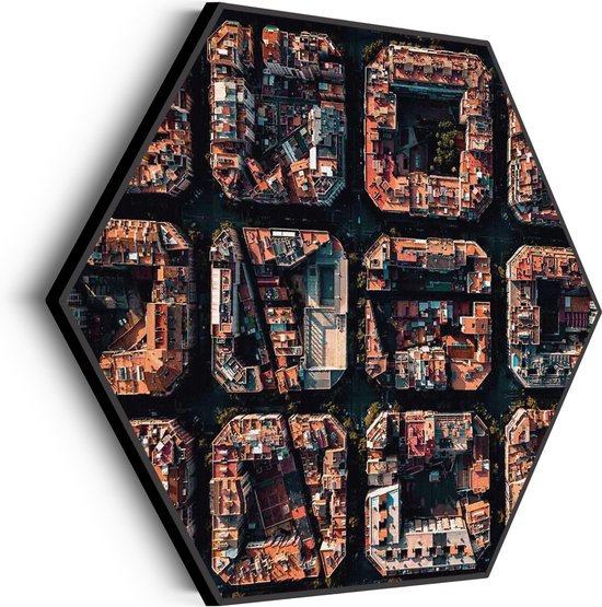 Akoestisch Schilderij Barcelona's Achtkantige Patronen Hexagon Basic XL (140 X 121 CM) - Akoestisch paneel - Akoestische Panelen - Akoestische wanddecoratie - Akoestisch wandpaneel