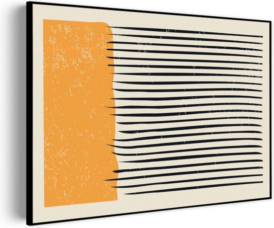 Akoestisch Schilderij Scandinavisch Oranje Zwart Rechthoek Horizontaal Pro XXL (150 x 107 CM) - Akoestisch paneel - Akoestische Panelen - Akoestische wanddecoratie - Akoestisch wandpaneelKatoen XXL (150 x 107 CM)