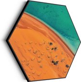 Akoestisch Schilderij Kleurrijke woestijn Hexagon Basic M (60 X 52 CM) - Akoestisch paneel - Akoestische Panelen - Akoestische wanddecoratie - Akoestisch wandpaneel