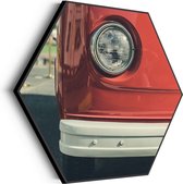 Akoestisch Schilderij Rood Busje Hexagon Basic M (60 X 52 CM) - Akoestisch paneel - Akoestische Panelen - Akoestische wanddecoratie - Akoestisch wandpaneel