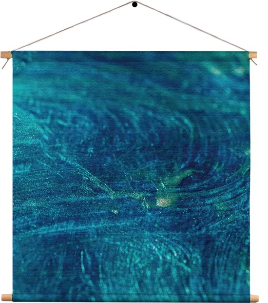 Textielposter Blue Ice Vierkant XXXL (120 X 120 CM) - Wandkleed - Wanddoek - Wanddecoratie
