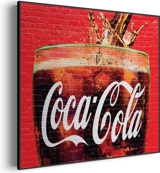 Akoestisch Schilderij Coca Cola Muurschildering Vierkant Basic M (65 X 65 CM) - Akoestisch paneel - Akoestische Panelen - Akoestische wanddecoratie - Akoestisch wandpaneel