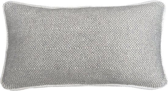 Natural grey structure recycled wool rectangle cushion