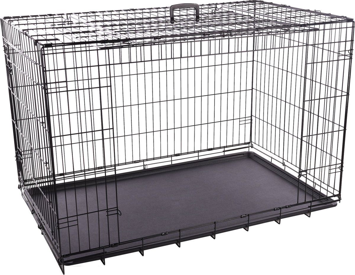 Cage Pour Chien Ebo Taupe XXL 76x124x83cm - Cage en métal Chien