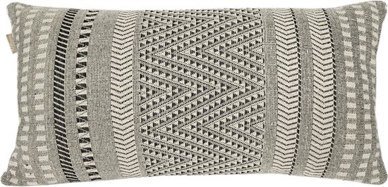 Native stripe cotton grey cushion 35x65cm