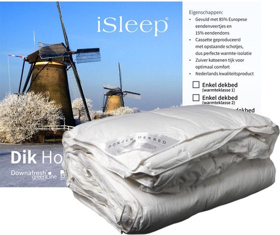 iSleep 4-Seizoenen Dekbed 15% Dons - Eenpersoons - 140x200 cm