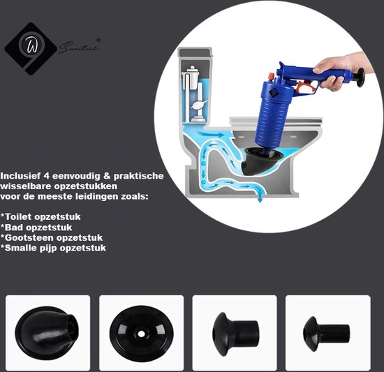 Ontstopper voor toilet of gootsteen - rubber - 50 cm - plopper | Fun en