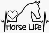 Sticker - Horse Life - Paarden sticker - Grote Sticker - 20x30cm - Zwart