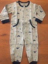 Baby jongens onesie, 1-delig pakje met ritssluiting, kangaroo zak - Maat 80