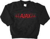 Mooie Baby Trui Sweater "Hartslag AJAX" Amsterdam Zwart/rood Met Lange Mouwen Warm Maat 92 Unisex