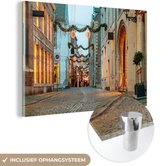 MuchoWow® Glasschilderij 30x20 cm - Schilderij acrylglas - Kerst - Maastricht - Nederlands - Foto op glas - Schilderijen
