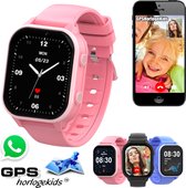 GPSHorlogeKids© - GPS horloge kind - smartwatch kinderen - WhatsApp - 4G videobellen - spatwaterdicht - SOS alarm - SMS - incl. SIM - Edge Roze