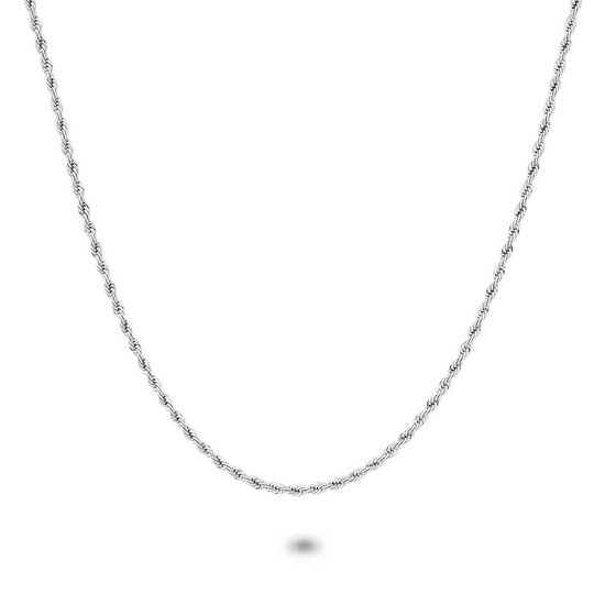 Twice As Nice Halsketting in edelstaal, gedraaide ketting, 2,3 mm 70 cm+5 cm