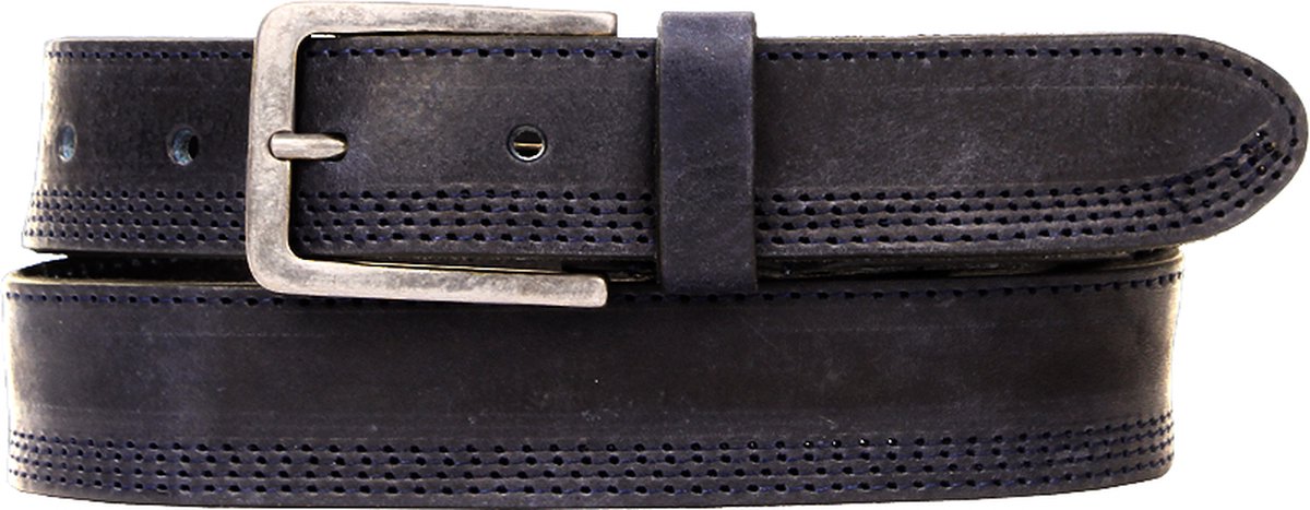 Presly & Sun Heren - Leren riem - Blauw - 95cm