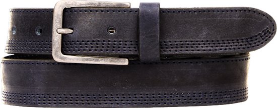 Presly & Sun Heren - Leren Riem - 95 cm - Blauw - 35329